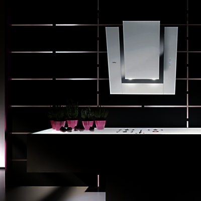 Elica Verdi Chimney Cooker Hood White Glass Elica Verdi Chimney Cooker Hood White Glass